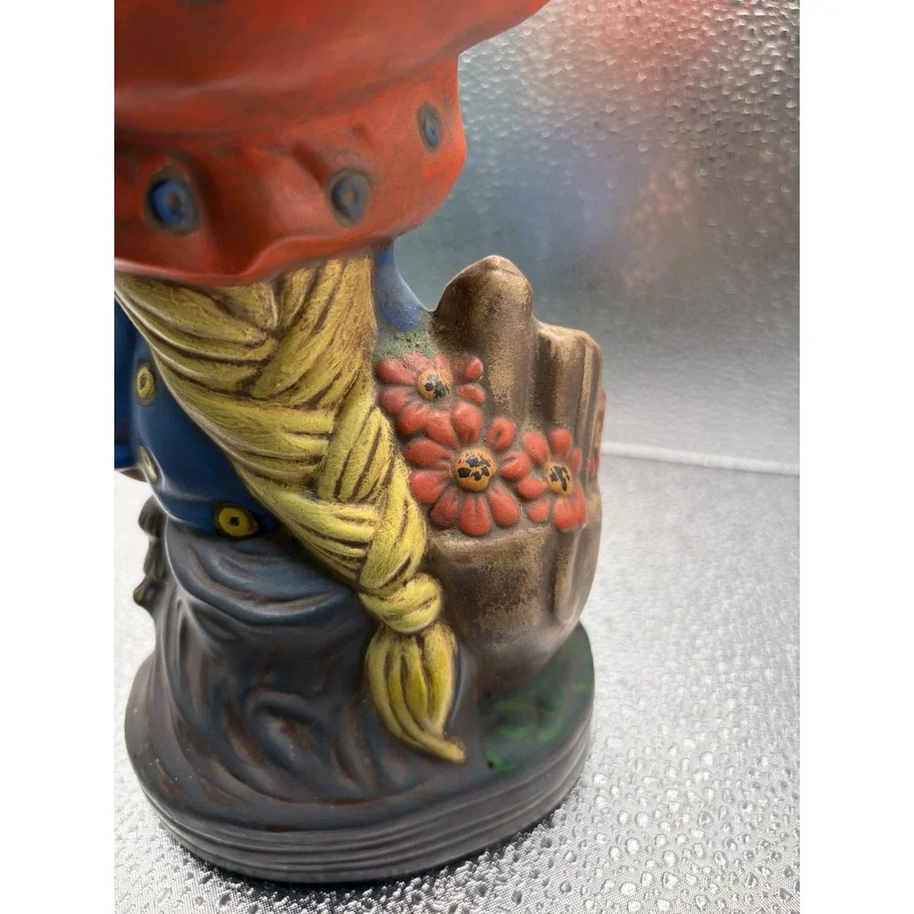 Vtg 70s Holly Hobbie Ceramic Figurine Mushroom Garden Girl
